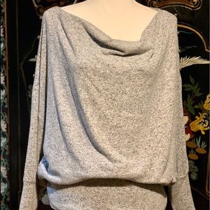 The Limited Gray Beaded Open Sleeve Slits Sweater